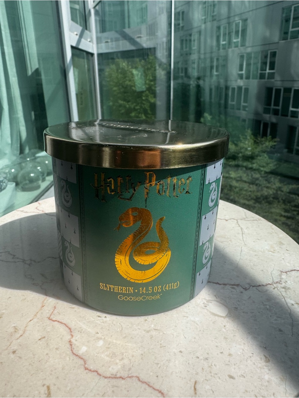 HAPPY BELATED BIRTHDAY HARRY 🎂 Harry Potter Slytherin Candle - Three Wick - Picture 2 of 2